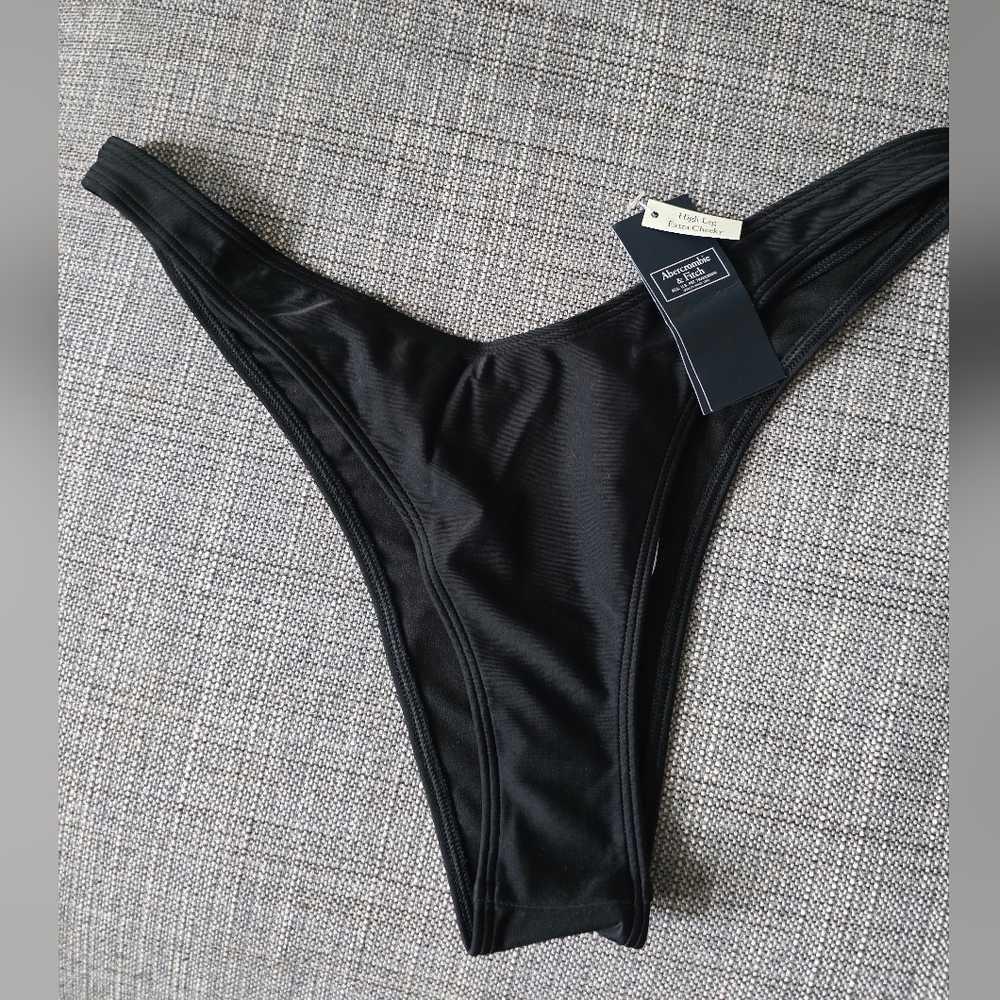Abercrombie & Fitch Black High-Cut Bikini Bottom